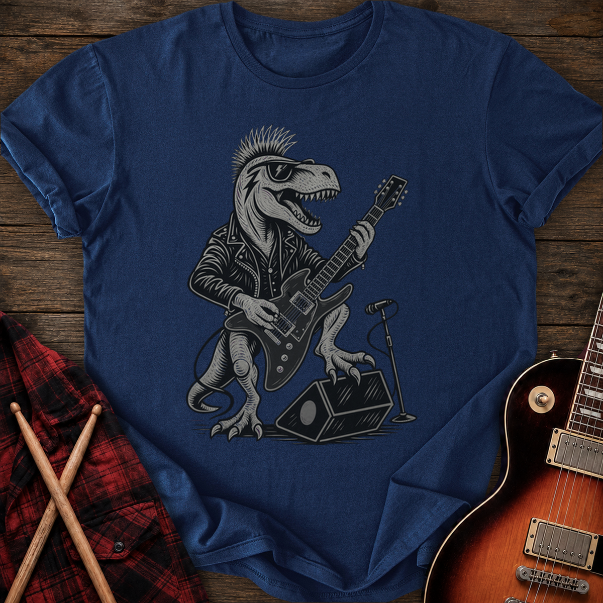 SOUNDOSE Dino Shredder T-Shirt — Navy t-shirt