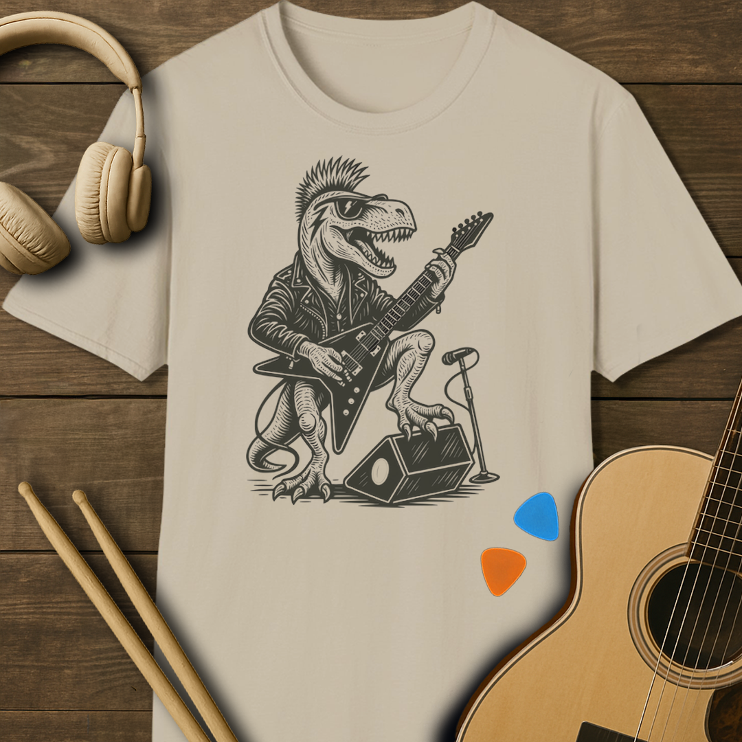 SOUNDOSE Dino Shredder T-Shirt — Sand t-shirt