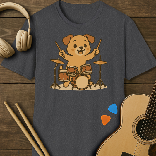 SOUNDOSE Drum Dog T-shirt — Dark Heather t-shirt