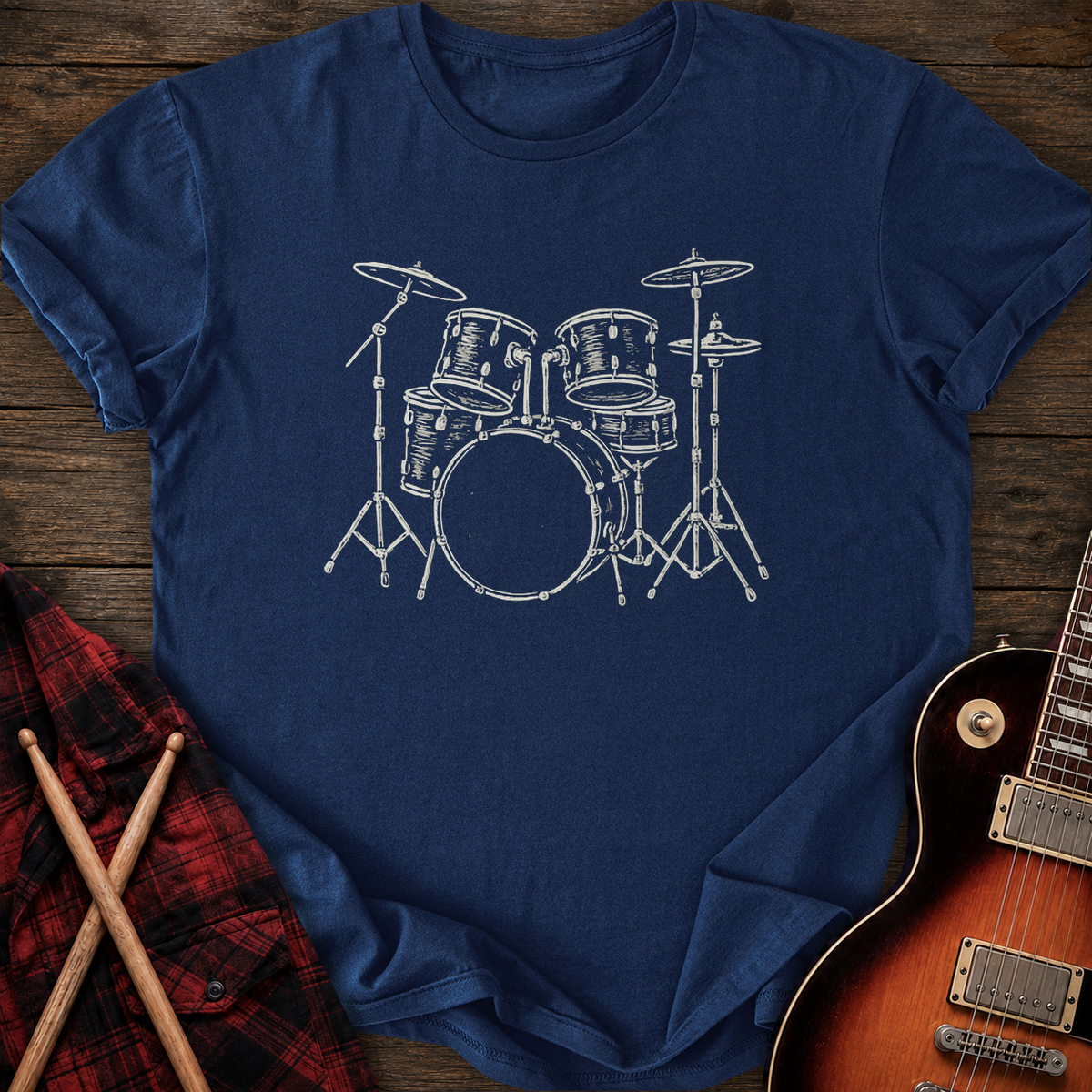 SOUNDOSE Drum kit T-Shirt — Navy t-shirt