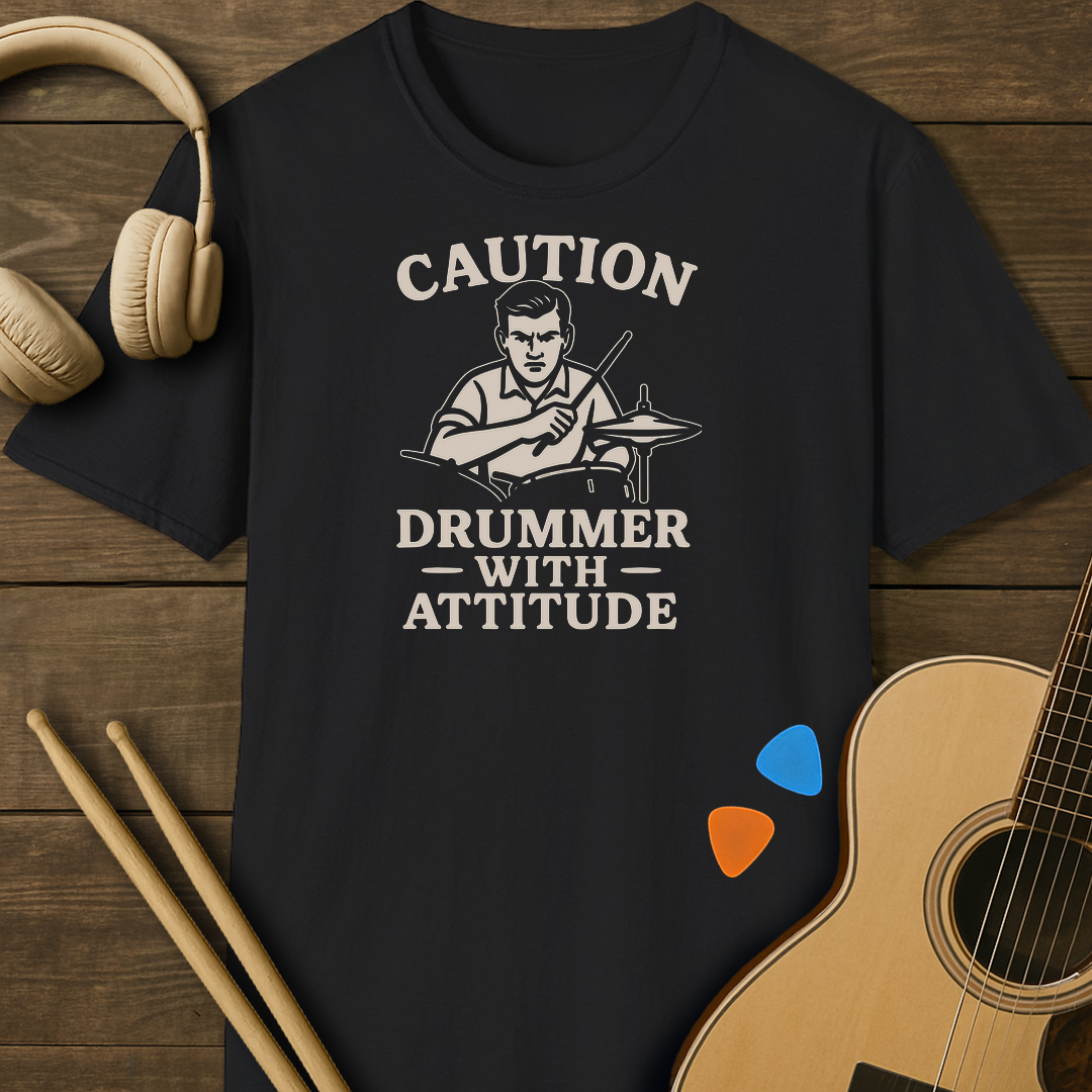 SOUNDOSE Drummer Attitude T-Shirt — Black t-shirt