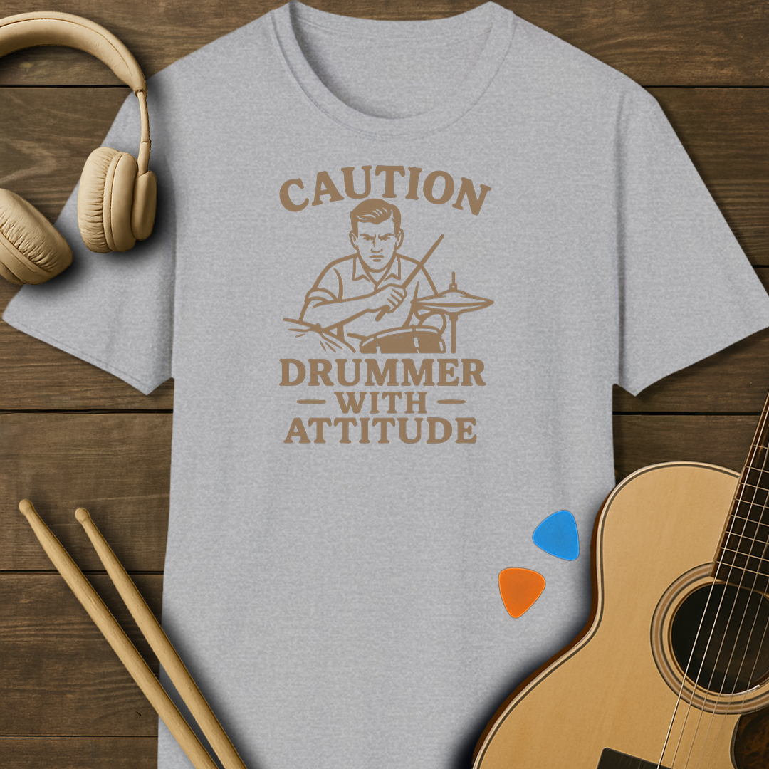 SOUNDOSE Drummer Attitude T-Shirt — Sport Grey t-shirt