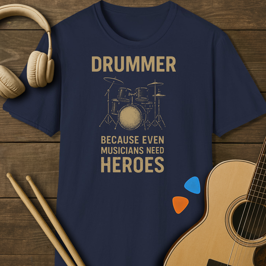 SOUNDOSE Drummer Hero T-Shirt — Navy t-shirt
