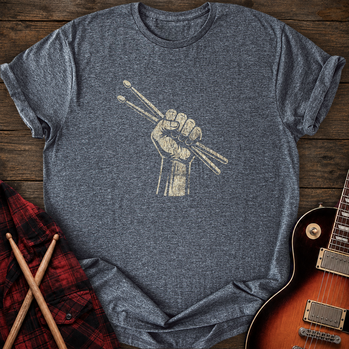 SOUNDOSE Drumsticks T-Shirt — Dark Heather t-shirt