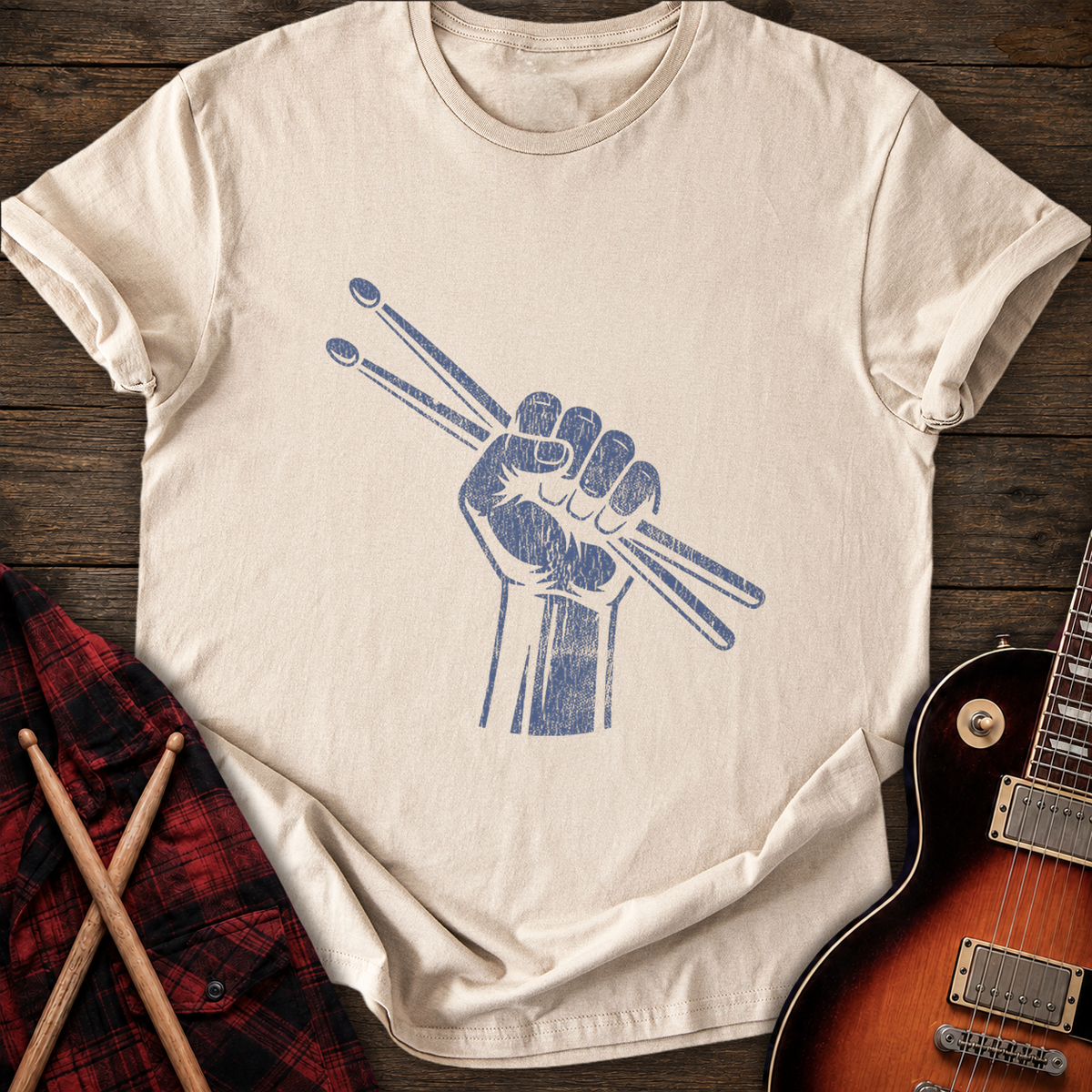 SOUNDOSE Drumsticks T-Shirt — Sand t-shirt