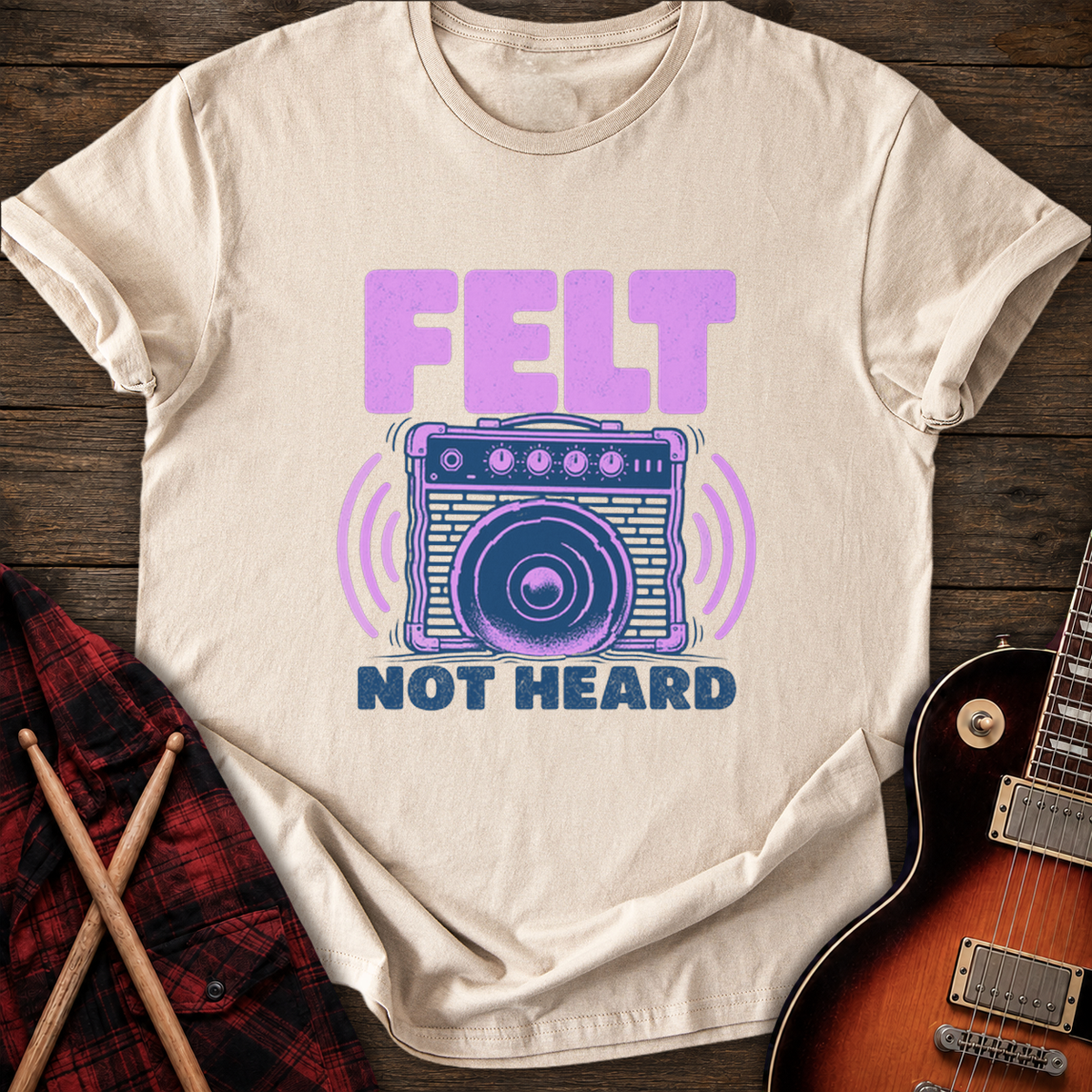 SOUNDOSE Felt Not Heard T-Shirt — Sand t-shirt