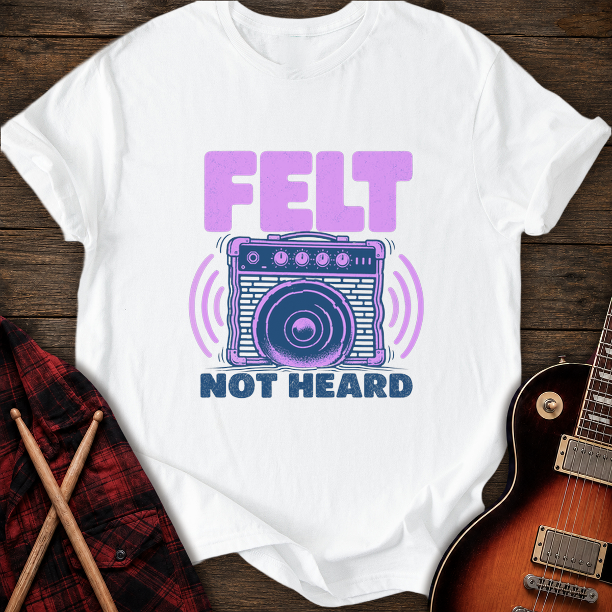SOUNDOSE Felt Not Heard T-Shirt — White t-shirt