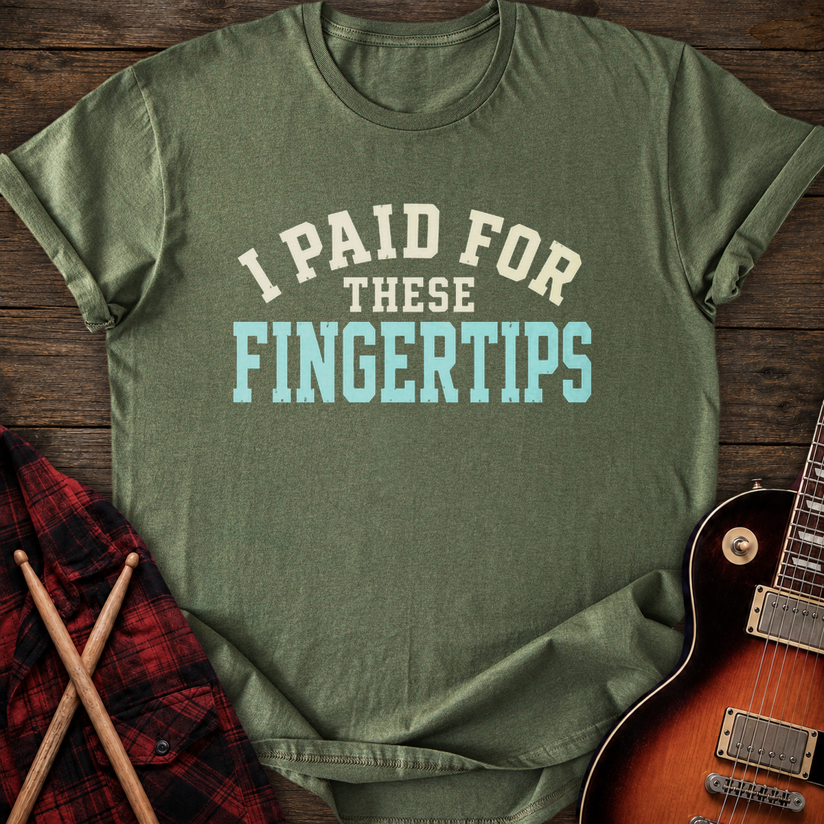 SOUNDOSE Fingertips T-Shirt — Military Green t-shirt