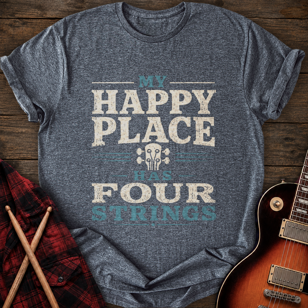 SOUNDOSE Four Strings T-Shirt — Dark Heather t-shirt