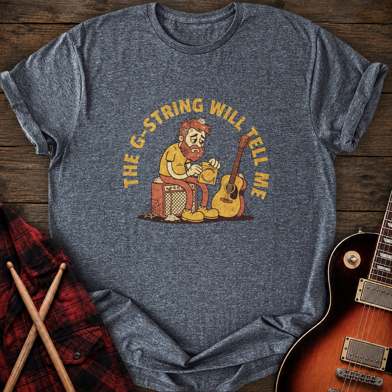 SOUNDOSE G-String Tells T-Shirt — Dark Heather t-shirt