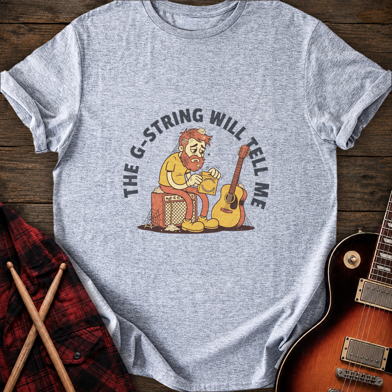 SOUNDOSE G-String Tells T-Shirt — Sport Grey t-shirt