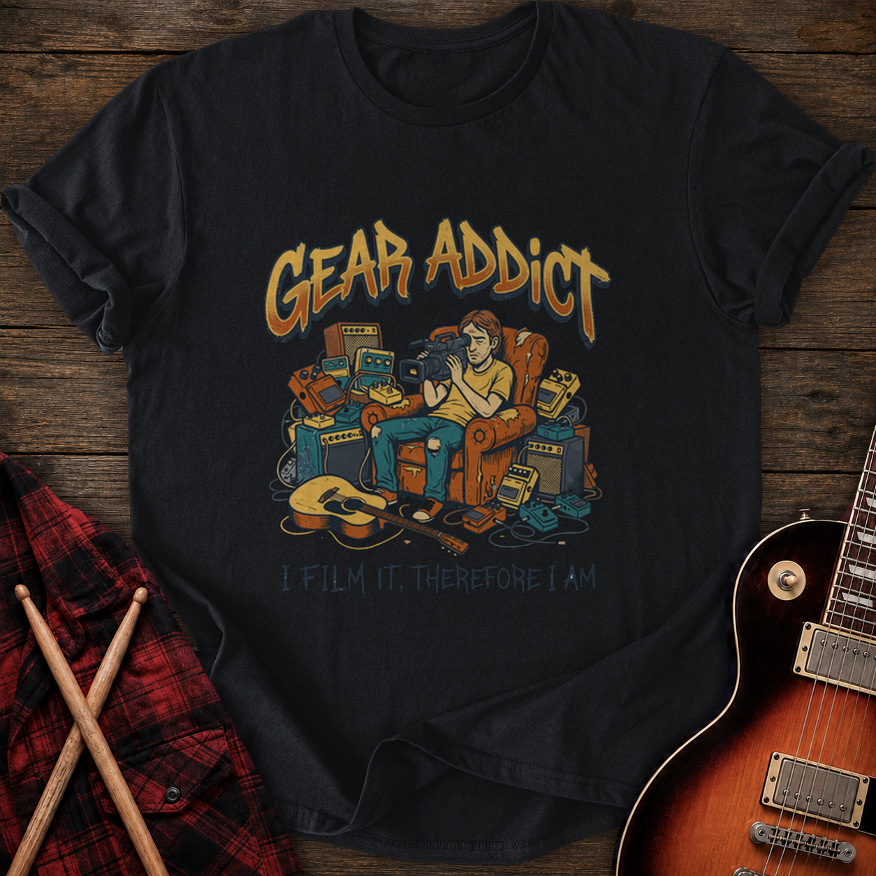 SOUNDOSE Gear Addict T-Shirt — Black t-shirt