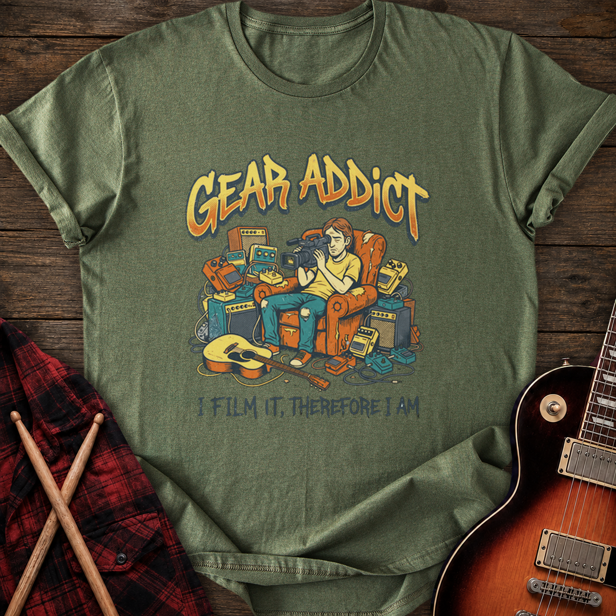 SOUNDOSE Gear Addict T-Shirt — Military Green t-shirt