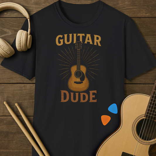 SOUNDOSE Guitar Dude T-Shirt — Black t-shirt