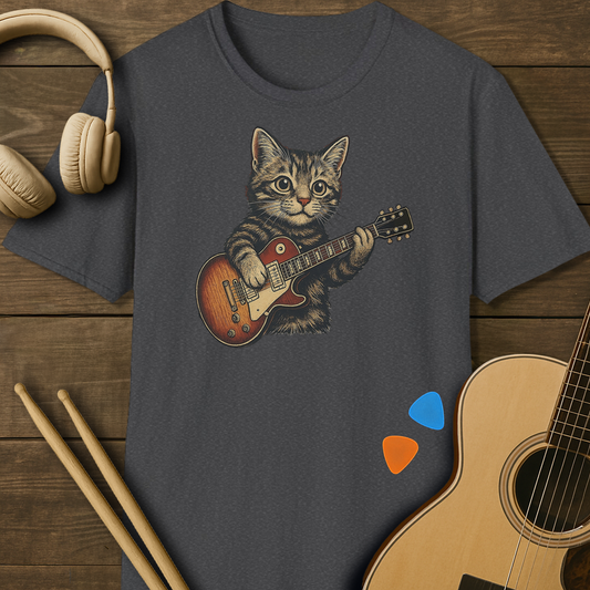 SOUNDOSE Guitar Kitten T-Shirt — Dark Heather t-shirt