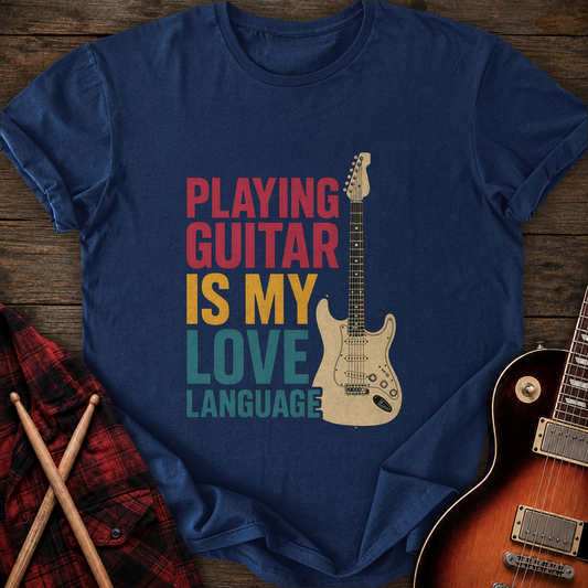 SOUNDOSE Guitar Language T-Shirt — Navy t-shirt