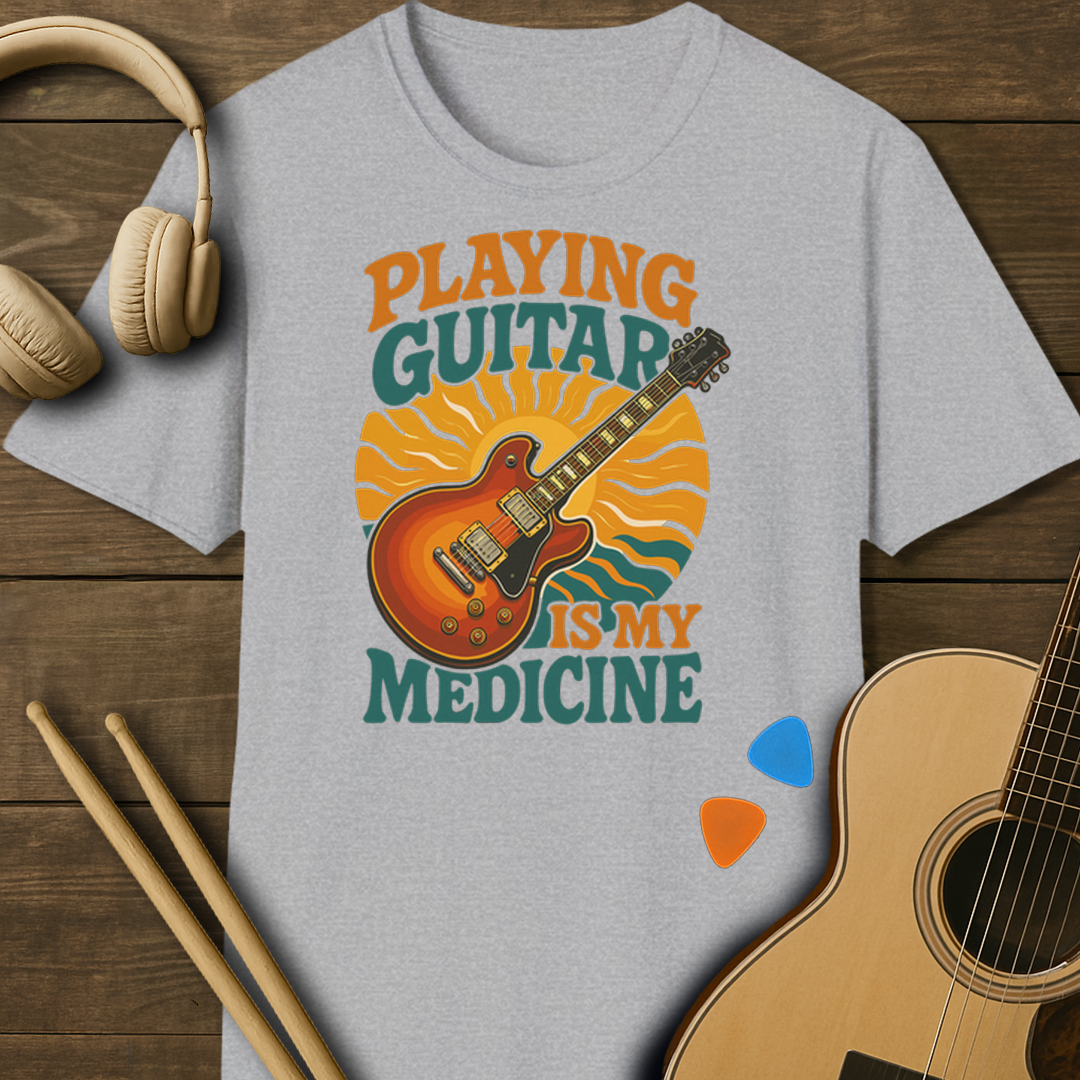 SOUNDOSE Guitar Medicine T-Shirt — Sport Grey t-shirt