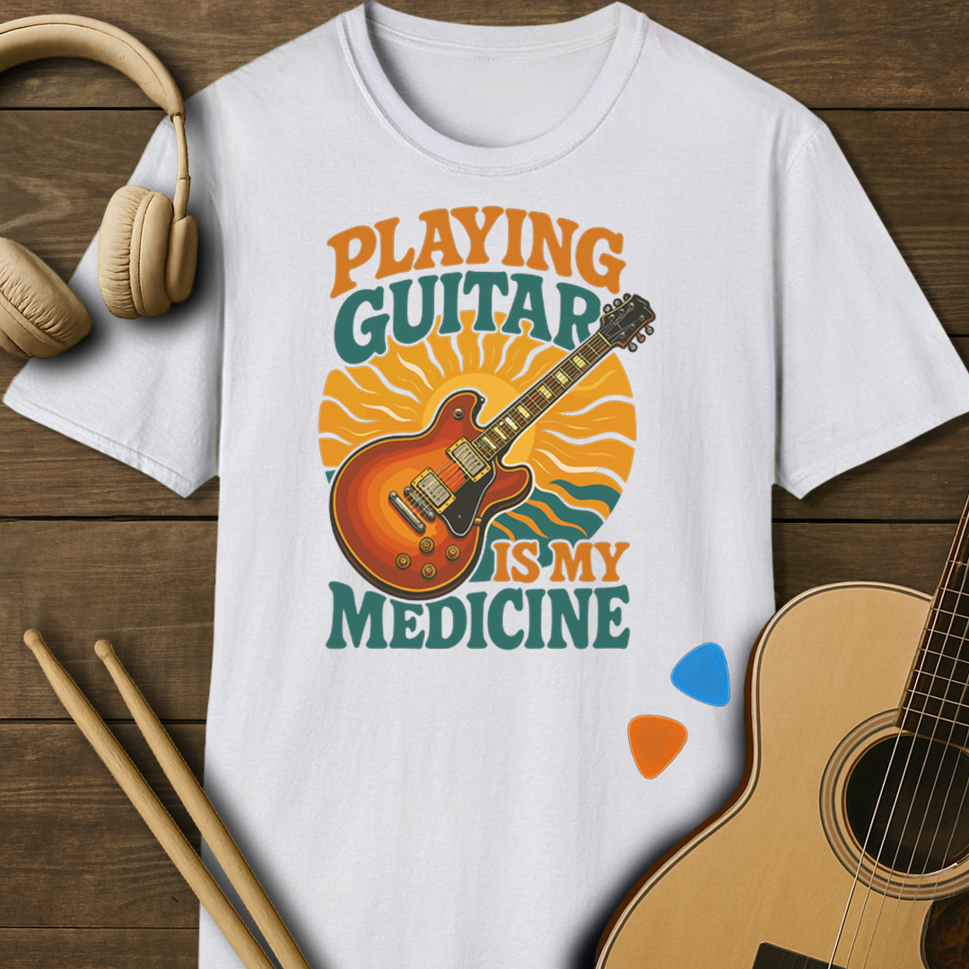 SOUNDOSE Guitar Medicine T-Shirt — White t-shirt