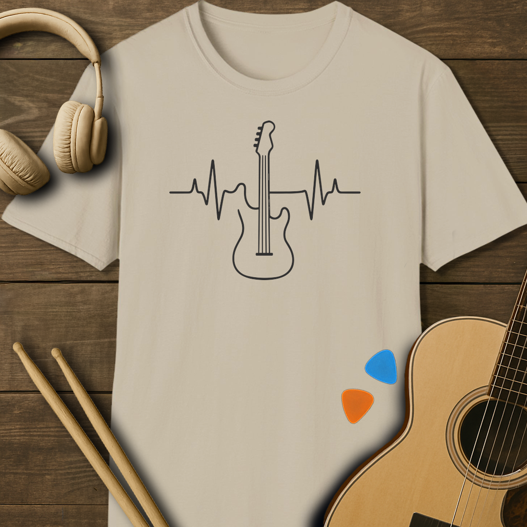 SOUNDOSE Guitar Pulse T-Shirt — Sand t-shirt