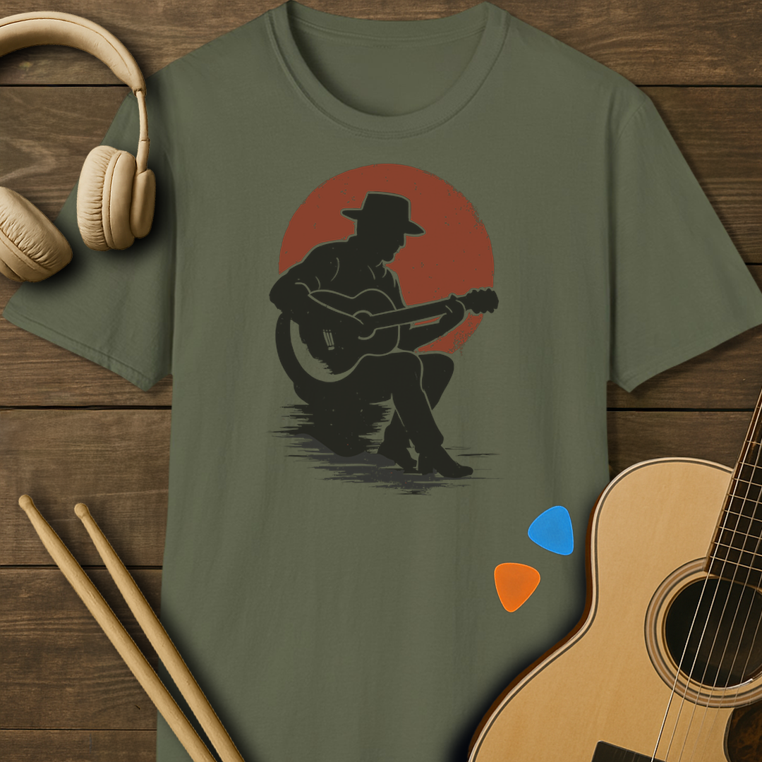 SOUNDOSE Guitar Silhouette T-Shirt — Military Green t-shirt