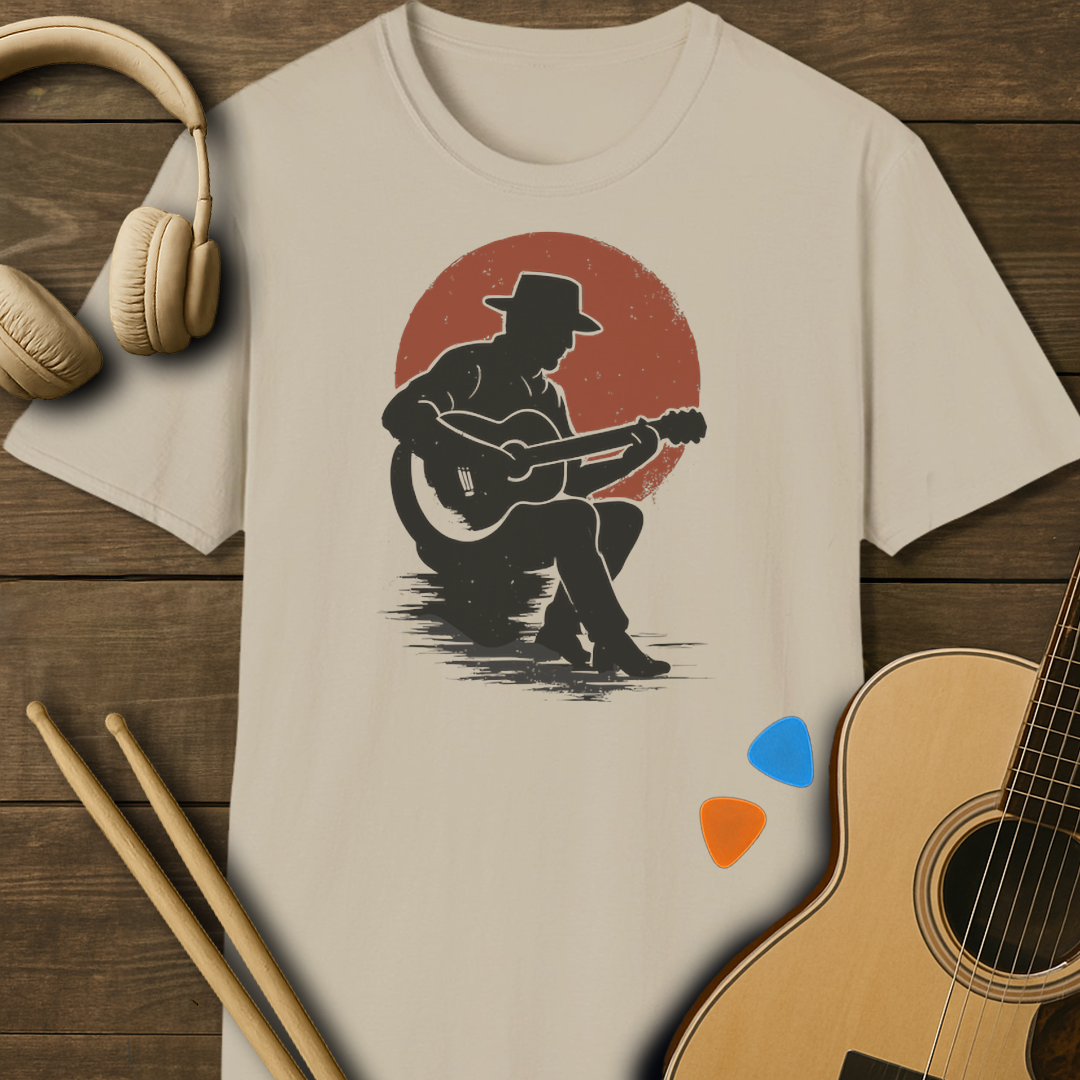 SOUNDOSE Guitar Silhouette T-Shirt — Sand t-shirt