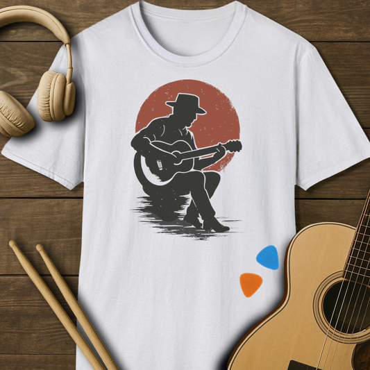 SOUNDOSE Guitar Silhouette T-Shirt — White t-shirt