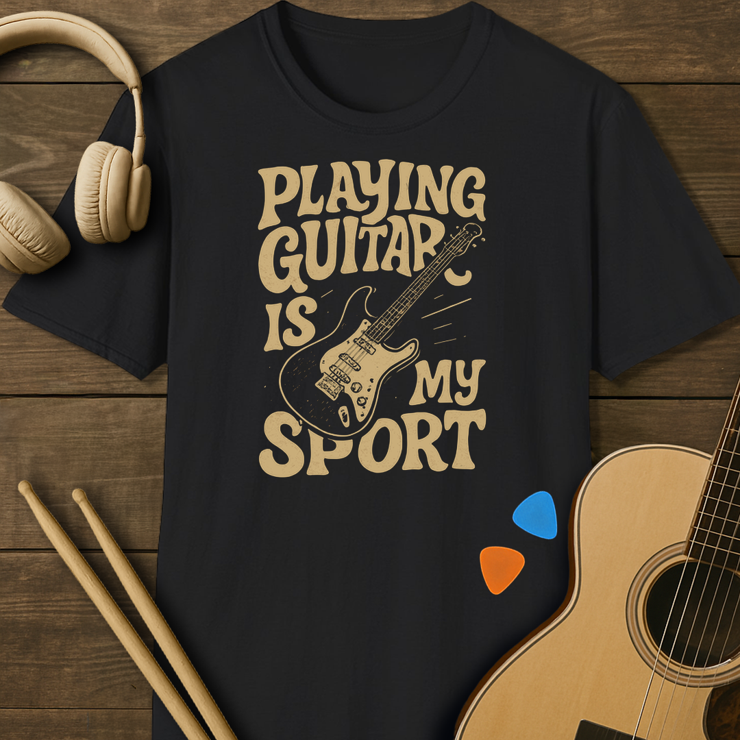 SOUNDOSE Guitar Sport T-Shirt — Black t-shirt