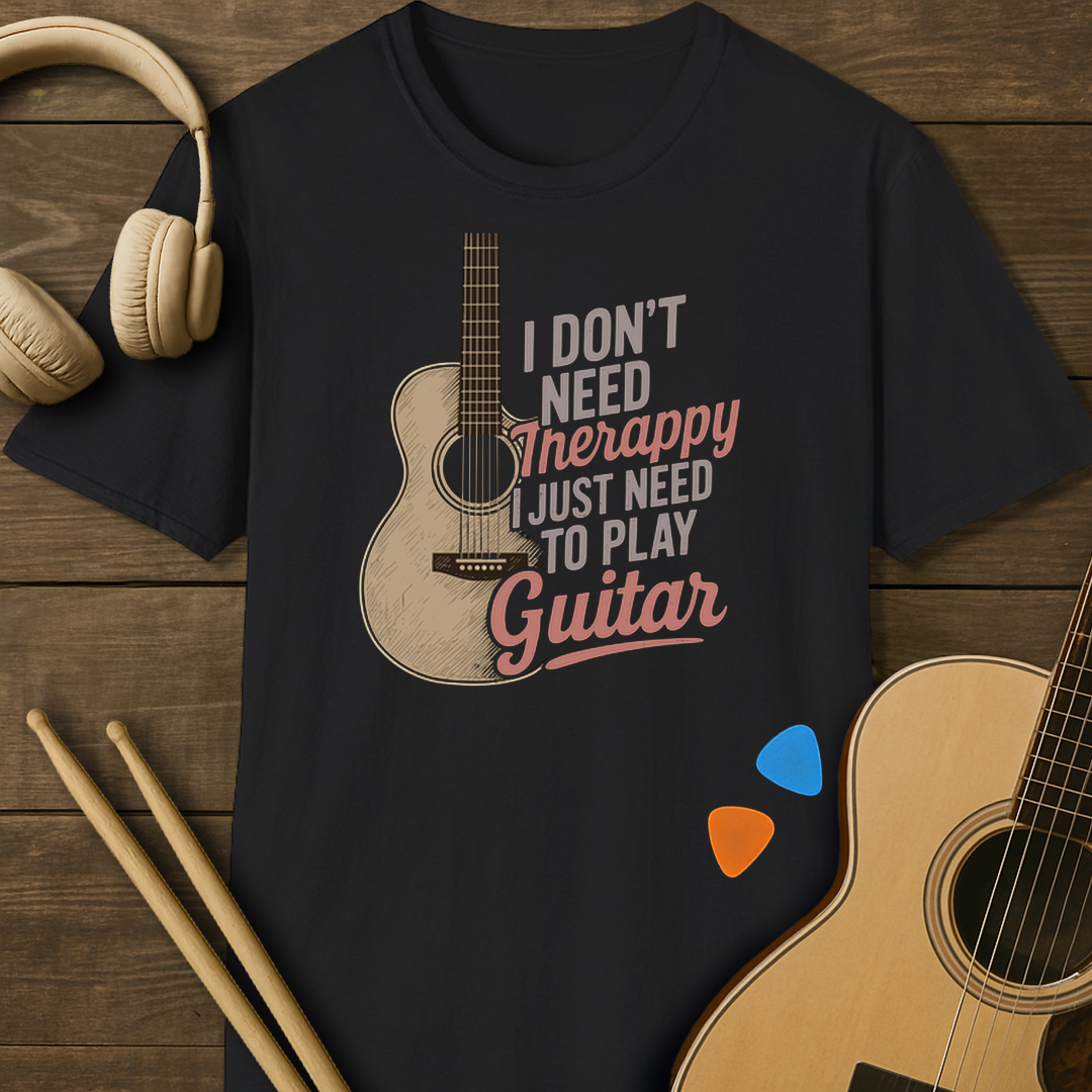SOUNDOSE Guitar Therapy T-Shirt — Black t-shirt