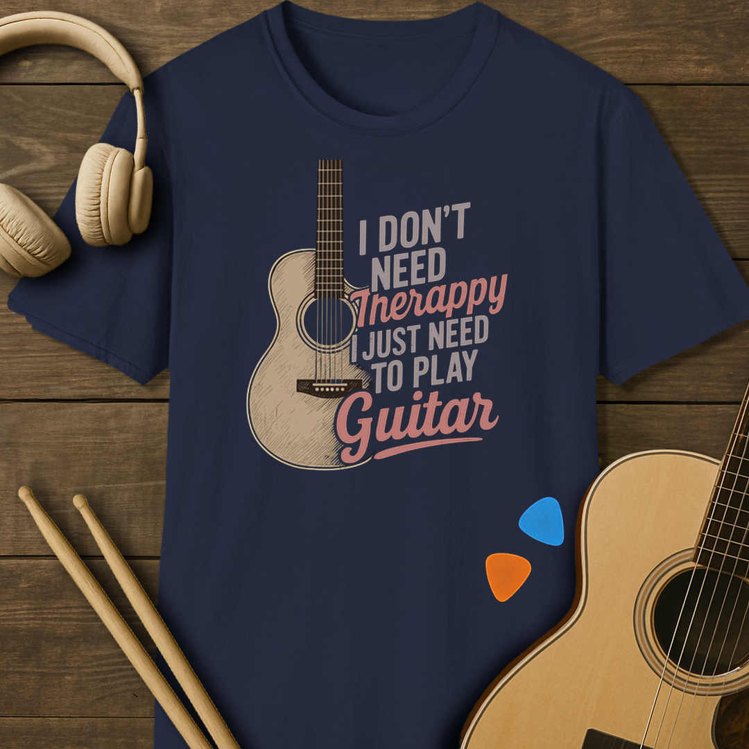 SOUNDOSE Guitar Therapy T-Shirt — Navy t-shirt