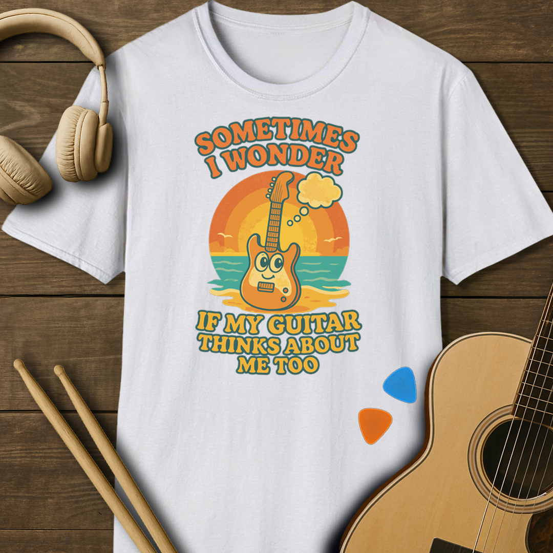 SOUNDOSE Guitar Thinks T-Shirt — White t-shirt