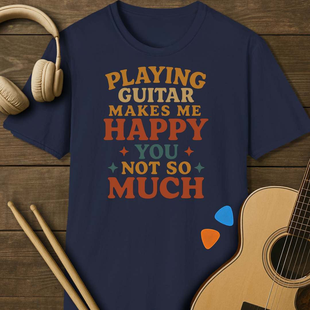 SOUNDOSE Happy Guitarist T-Shirt — Navy t-shirt