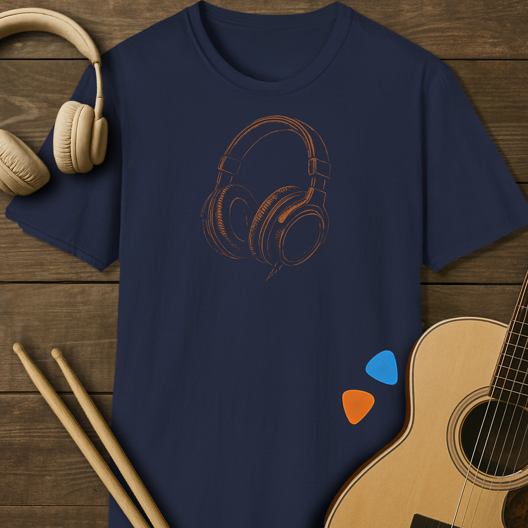 SOUNDOSE Headphones T-Shirt — Navy t-shirt