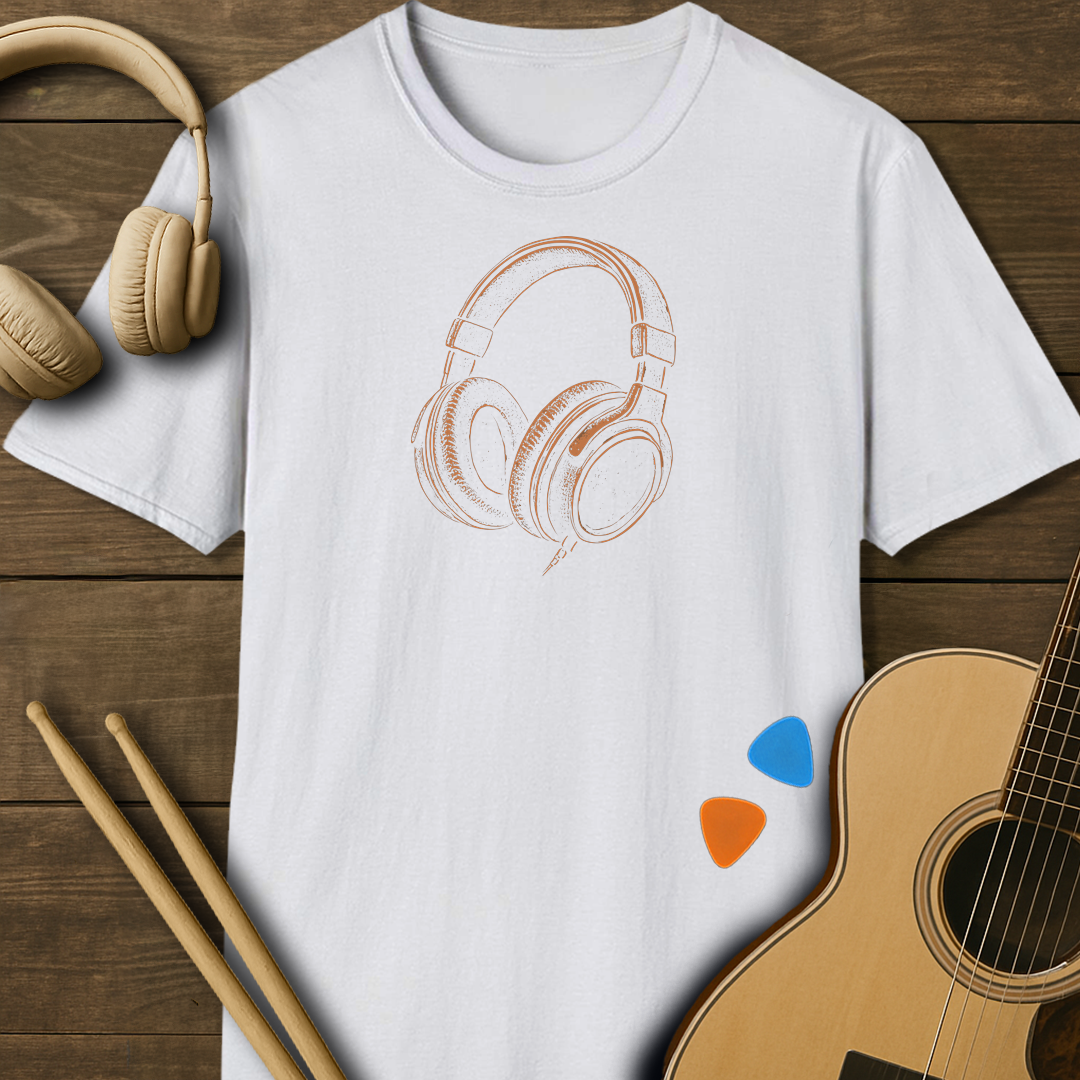 SOUNDOSE Headphones T-Shirt — White t-shirt