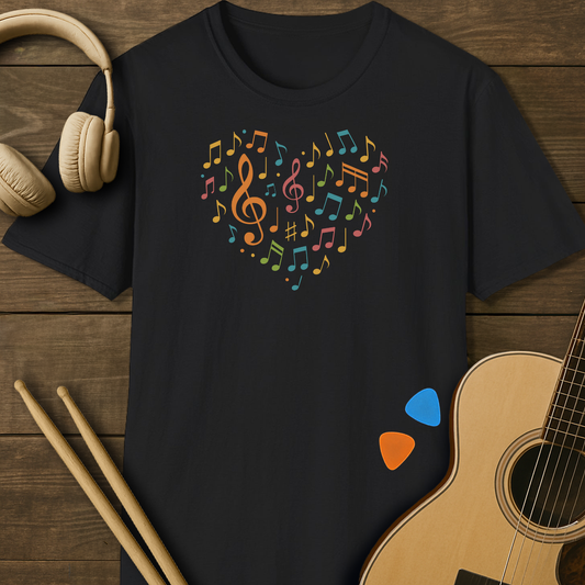 SOUNDOSE Heart Art T-Shirt — Black t-shirt