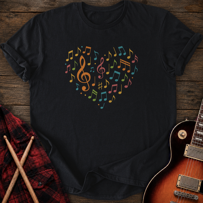 SOUNDOSE Heart Art T-Shirt — Black t-shirt