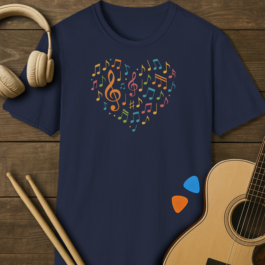 SOUNDOSE Heart Art T-Shirt — Navy t-shirt