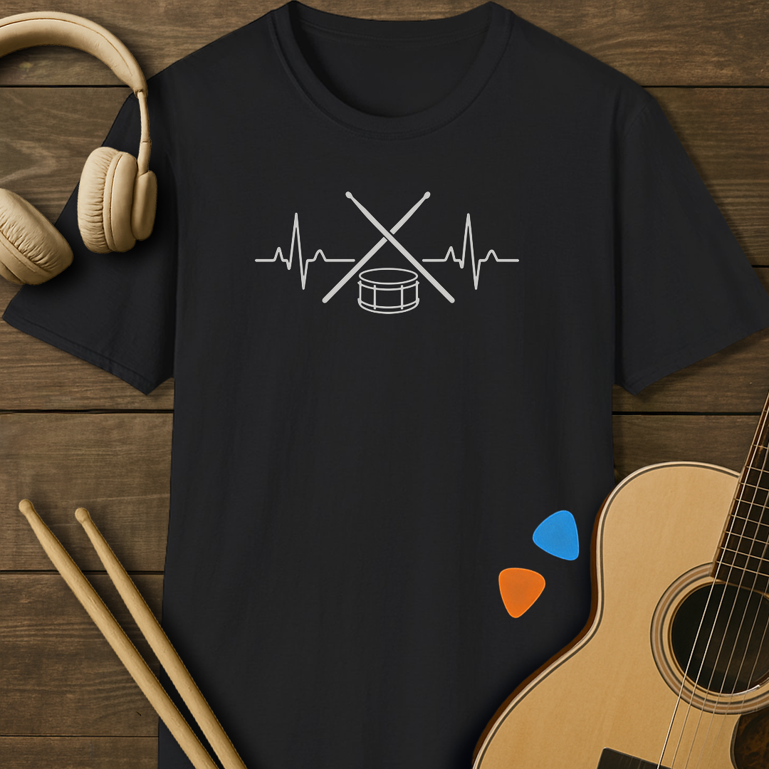 SOUNDOSE Heartbeat Drummer T-Shirt — Black t-shirt