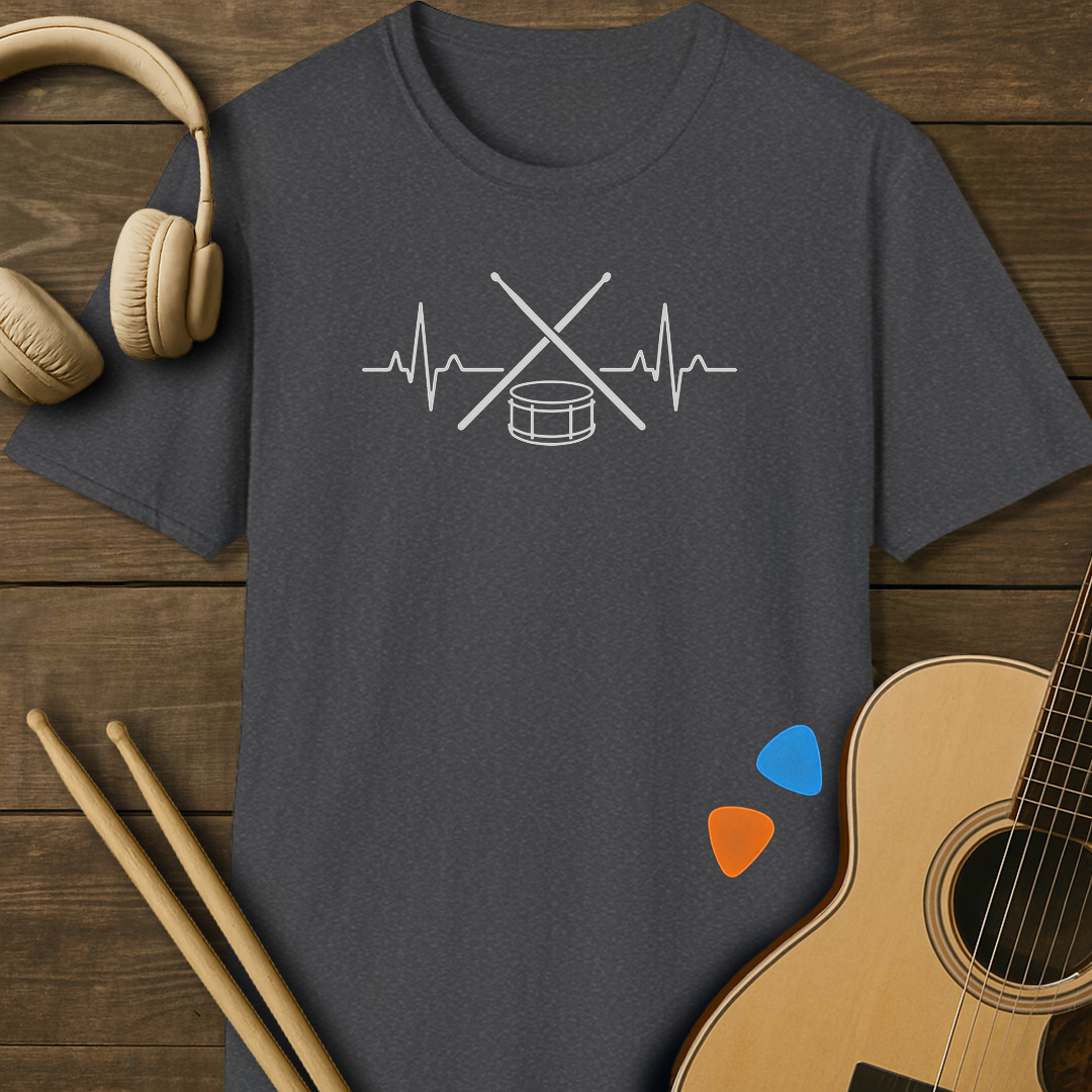 SOUNDOSE Heartbeat Drummer T-Shirt — Dark Heather t-shirt