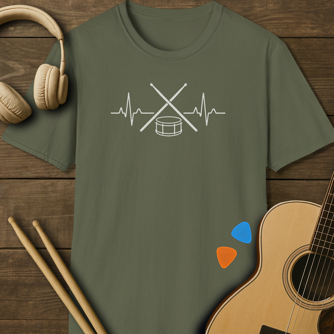 SOUNDOSE Heartbeat Drummer T-Shirt — Military Green t-shirt