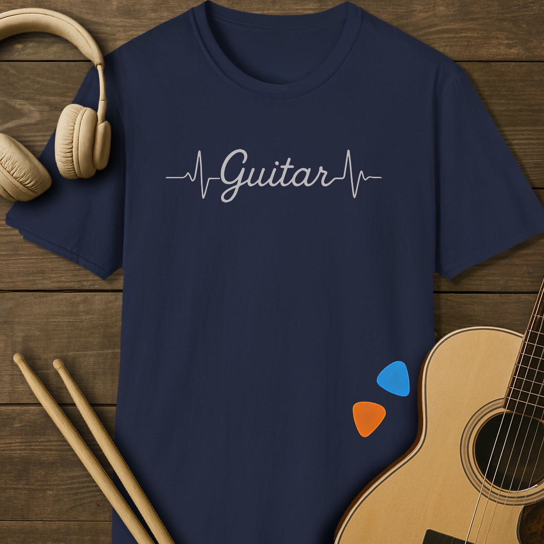SOUNDOSE Heartbeat Guitar T-Shirt — Navy t-shirt