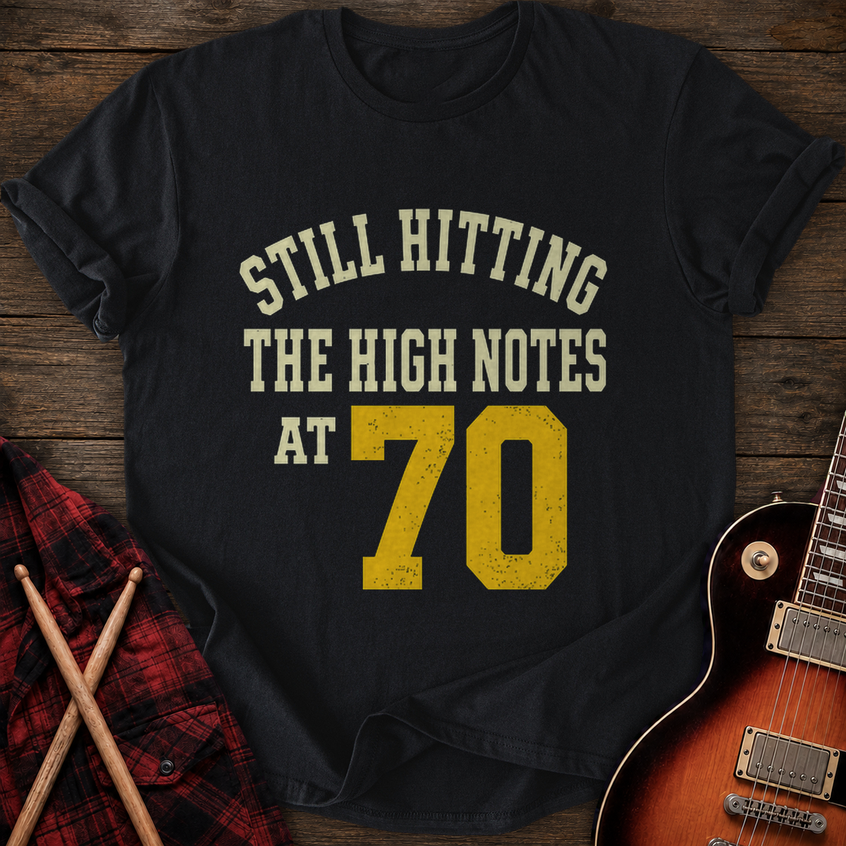 SOUNDOSE High Notes At 70 T-Shirt — Black t-shirt