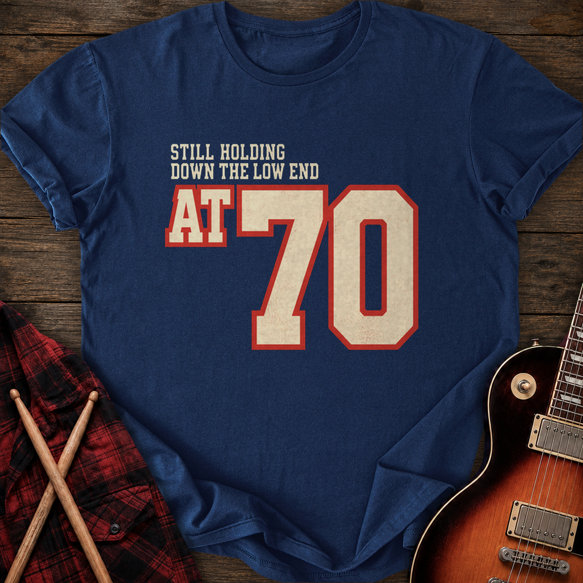 SOUNDOSE Holding At 70 T-Shirt — Navy t-shirt