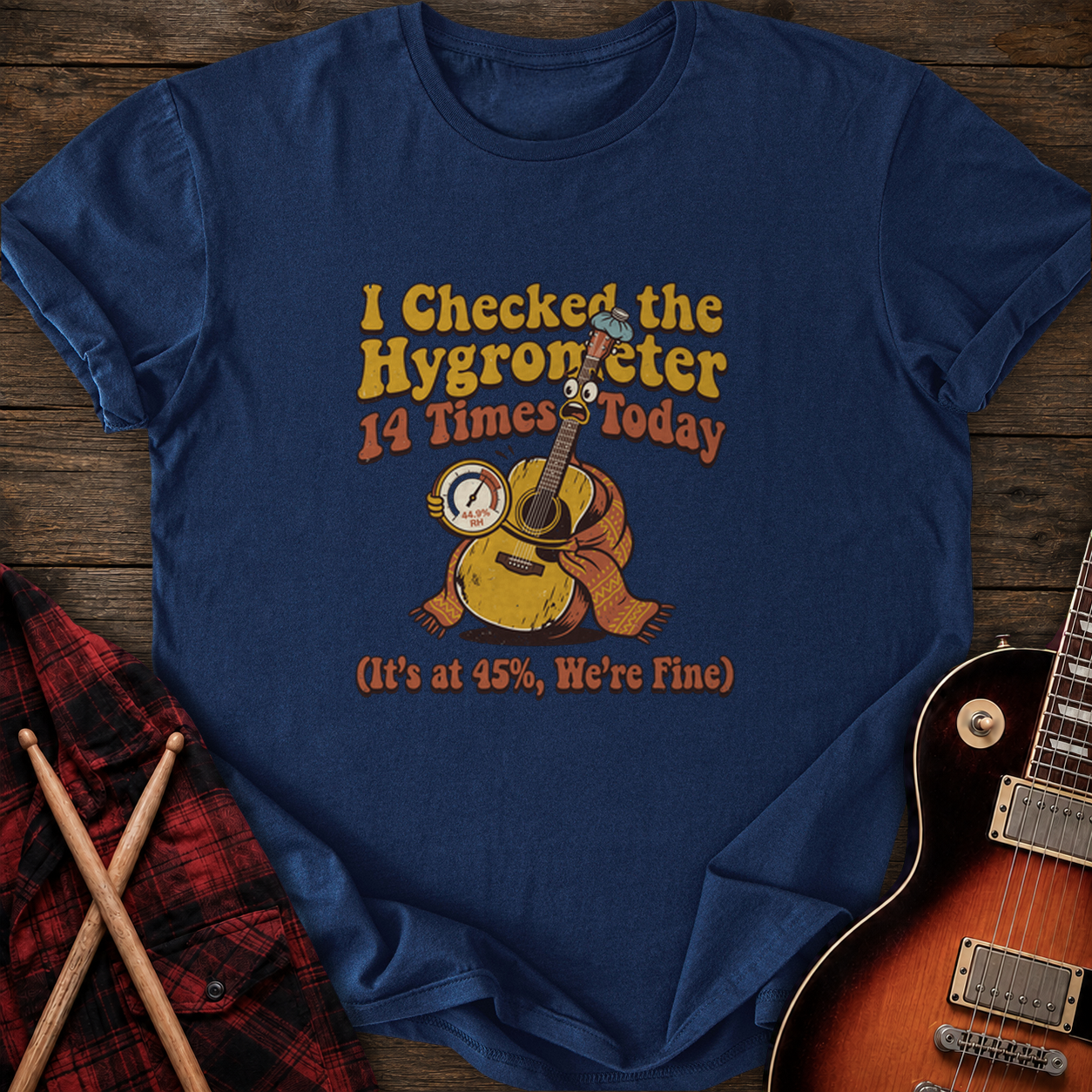 SOUNDOSE Hygrometer Check T-Shirt — Navy t-shirt