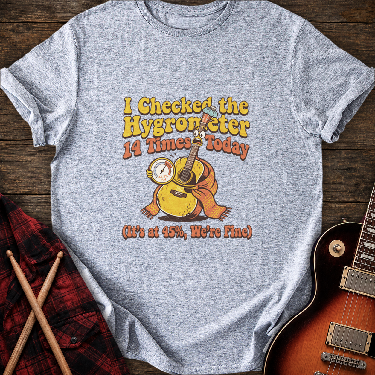 SOUNDOSE Hygrometer Check T-Shirt — Sport Grey t-shirt