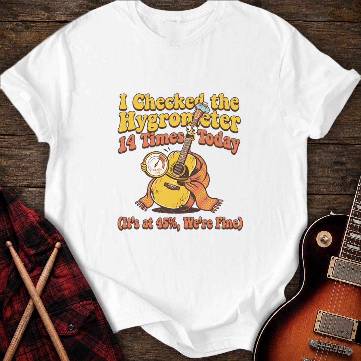 SOUNDOSE Hygrometer Check T-Shirt — White t-shirt