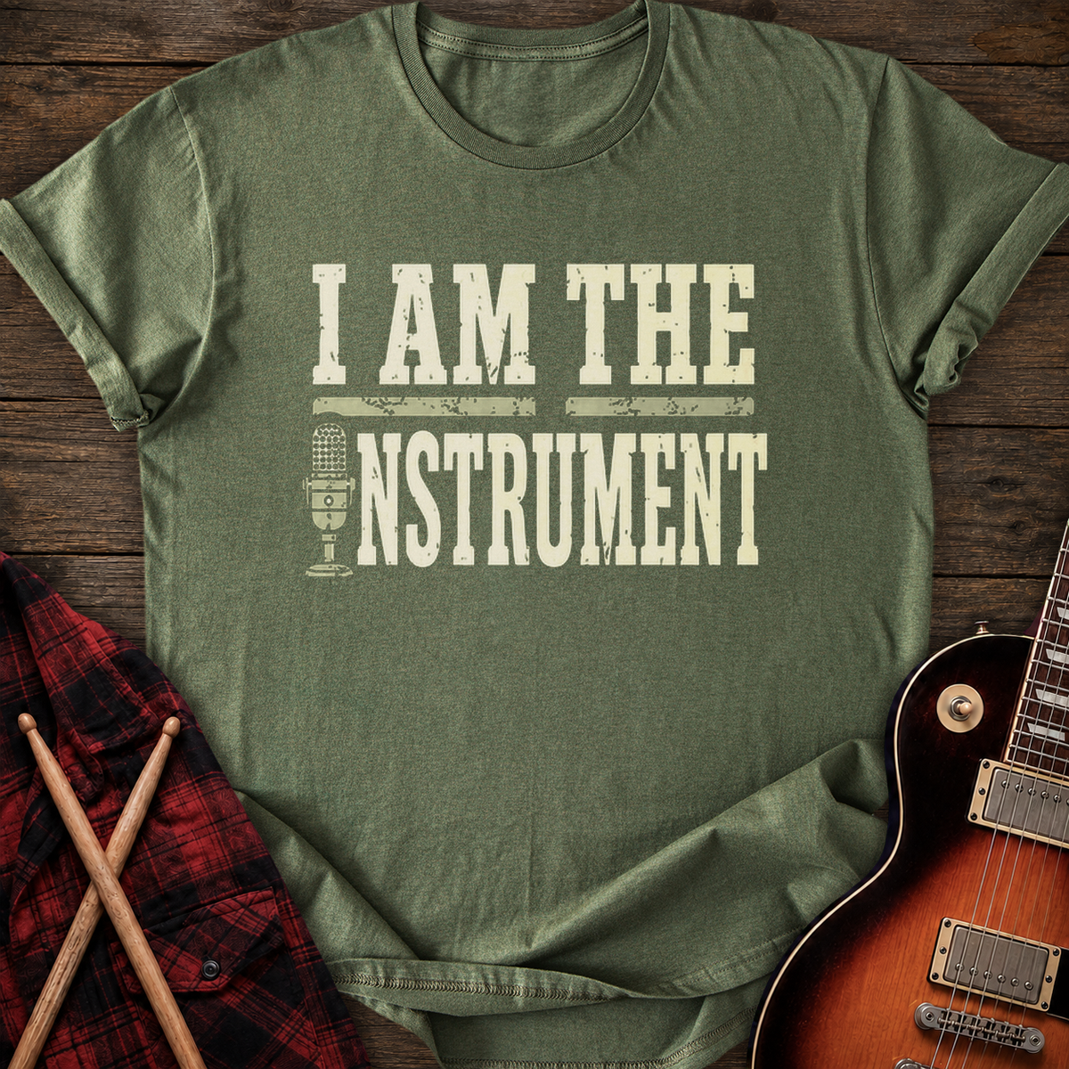 SOUNDOSE I Am The Instrument T-Shirt — Military Green t-shirt
