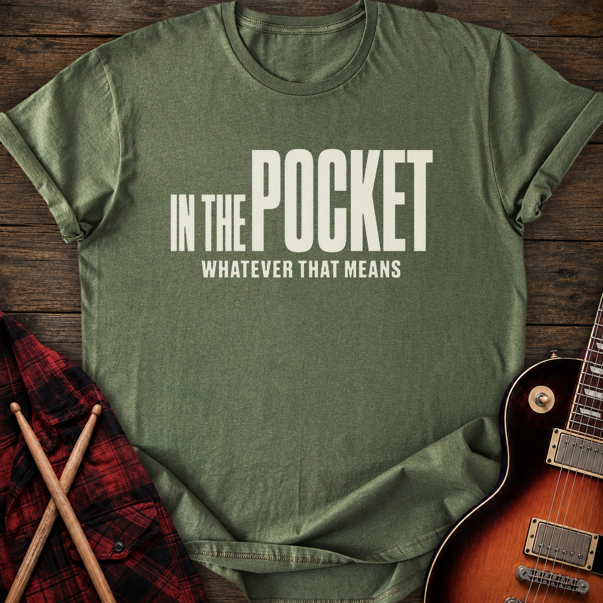 SOUNDOSE In The Pocket T-Shirt — Military Green t-shirt