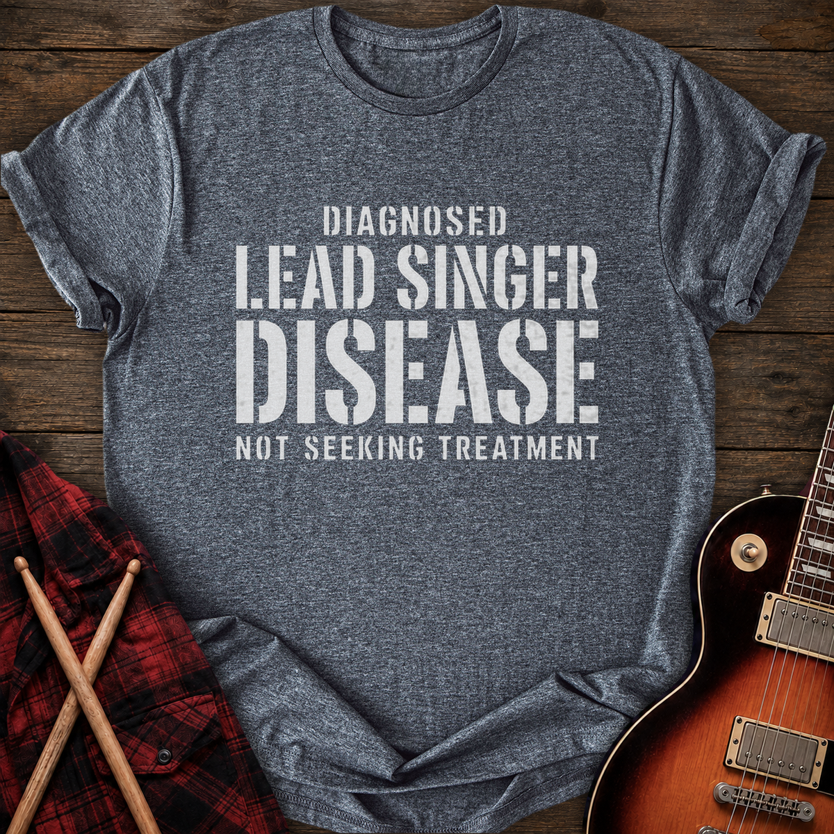 SOUNDOSE Lead Singer Disease T-Shirt — Dark Heather t-shirt