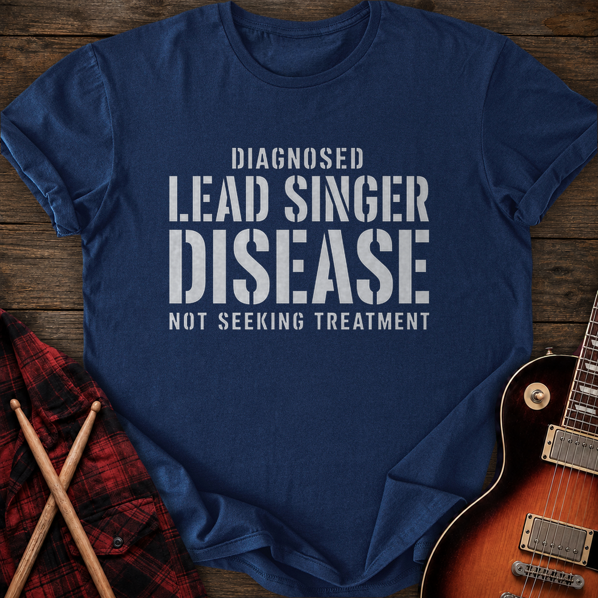 SOUNDOSE Lead Singer Disease T-Shirt — Navy t-shirt