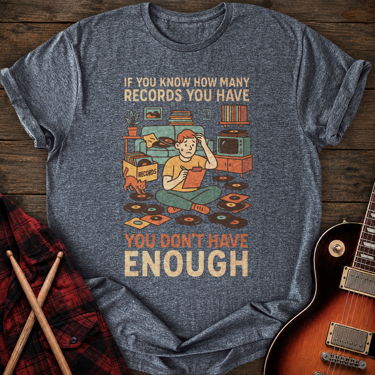 SOUNDOSE Many Records T-Shirt — Dark Heather t-shirt